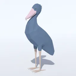 Low Poly Shoebill Stork
