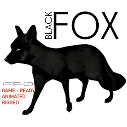 Realistic Black Fox