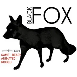 Realistic Black Fox