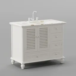 Single Bathroom Vanity with Marble Top