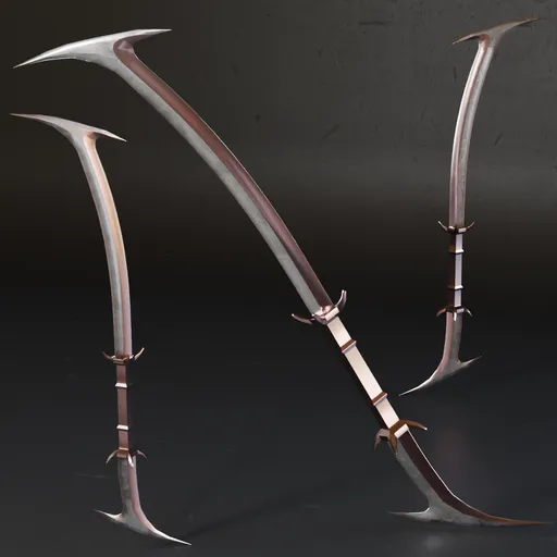 Low poly 3D model of a metal dagger with subdivision modifier compatibility for Blender.