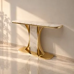 Gilded Arc Marble Console