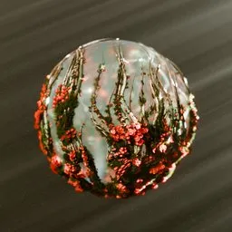 Crystal Ball With Roots And Vegetation