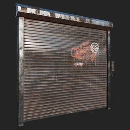 Rustic Weathered Rolling Shutter Door