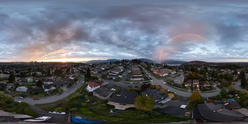 Sunset Sky with Rainbow