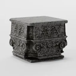 Stone Plyth Column Top Dark