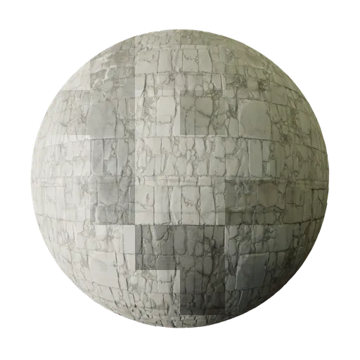 High-resolution PBR broken rocky tiles texture for 3D rendering in Blender and similar applications.