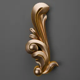 Detailed 3D ornamental trim brush for enhancing Blender scenes, showcasing intricate design and high-quality finish.