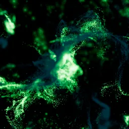 Glowing Green Particle Nebula VFX