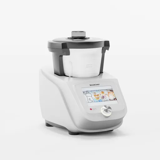 High-quality 3D model of a modern, digital kitchen blender without brand logos, perfect for Blender 3D projects.