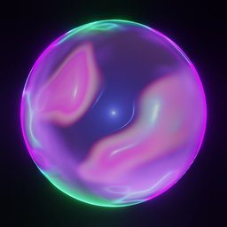 Vibrant procedural PBR material with purple and green hues for Blender 3D, suitable for sci-fi visual effects.