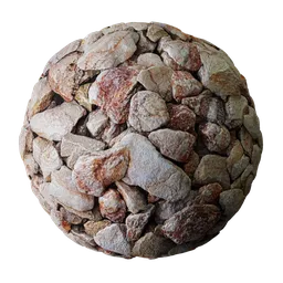 High-resolution 2K PBR rock gravel texture for realistic stonework in Blender 3D and other 3D apps.