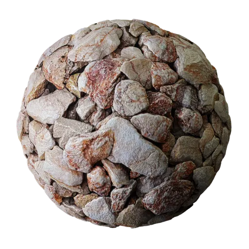 High-resolution 2K PBR rock gravel texture for realistic stonework in Blender 3D and other 3D apps.
