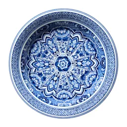 Delft Blue PLate Round Carpet