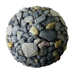 High-resolution 2K PBR gravel texture suitable for Blender 3D rendering and other 3D applications.