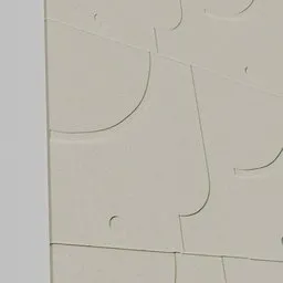 3D model of botanical relief tile, volcanic ash-blend, for Blender wall decor.