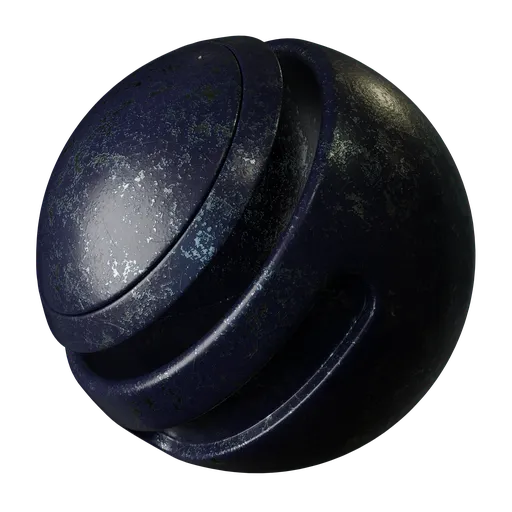 Dark blue painted damaged metal