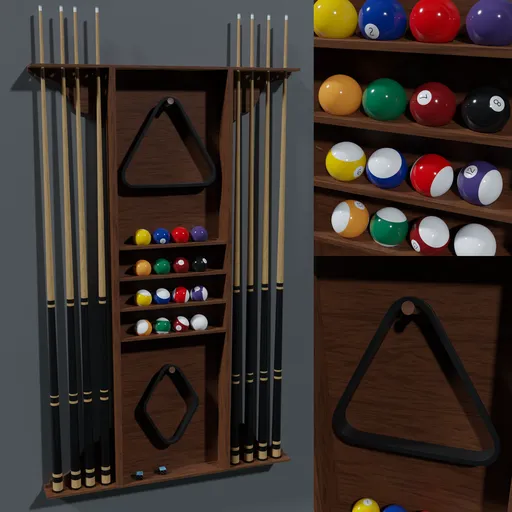 Pool Accessories on Wall Rack