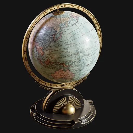 1930s Art-Deco Tabletop Globe Large