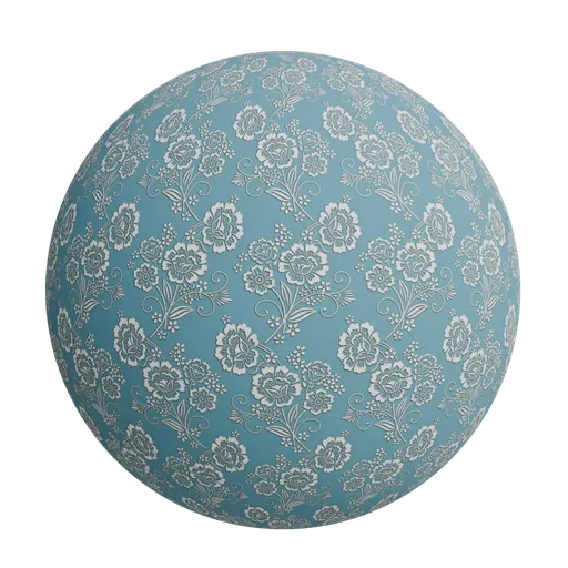 Floral damask pattern wallpaper