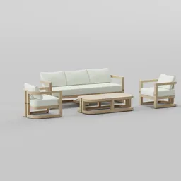 Wood Seating Set