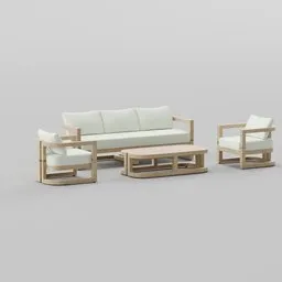 Wood Seating Set