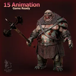Blood Axe Monster-Rigged-Animated