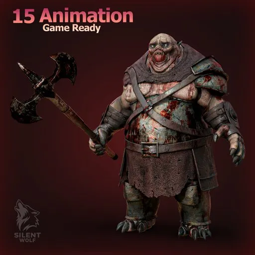 Blood Axe Monster Rigged Animated