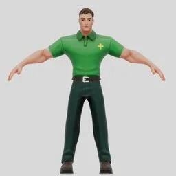 Medical Responder in Green Polo