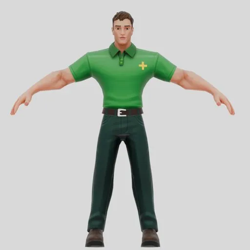 Medical Responder in Green Polo