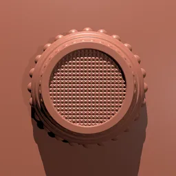 Blender 3D sculpting brush for creating dimpled knob textures on industrial models