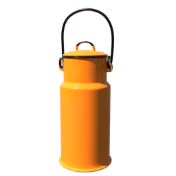 "Enamelware Canister 3D Model for Blender 3D - Highly Detailed Texture Rendered Container with Handle, Perfect for Game Assets and 3D Projects"