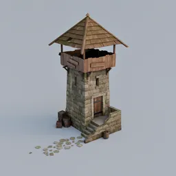 Stylized medieval watchtower
