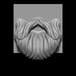 Blender 3D sculpting brush for creating stylized beard and mustache shapes on 3D models.