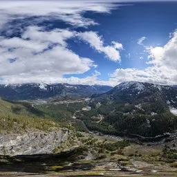 Sunny Day Aerial Mountain Landscape