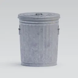Metal Trash Can with Lid