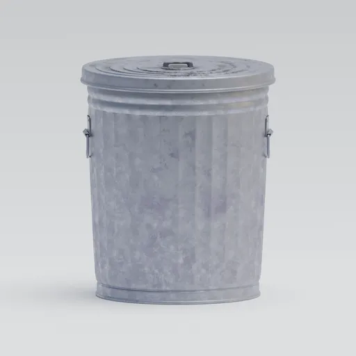 Metal Trash Can with Lid