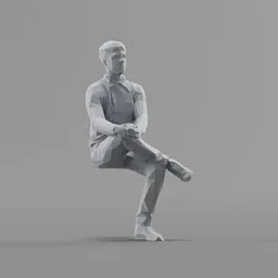 Lowpoly Male Sitting