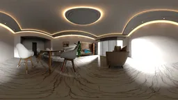 Modern Curved Ceiling Interior
