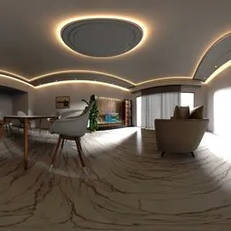 Modern Curved Ceiling Interior