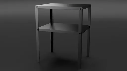 3D rendered model of a sleek, minimalist nightstand suitable for Blender graphics projects.