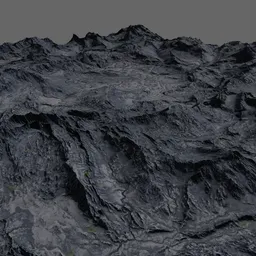 Detailed 3D model showcasing rugged terrain, suitable for Blender rendering and virtual landscapes.