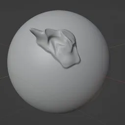 Detailed 3D sculpting brush effect for fantasy creature scale modeling in Blender.