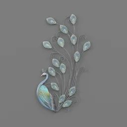 Metal Wall Art – Colorful Peacock Design