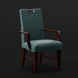 "Introducing the Bathany Armchair - a professionally designed 3D model for Blender 3D. This elegant furniture piece features a dark green color scheme with fabric and wood materials. Rendered with Lumion, Redshift and Octane for a realistic 3/4 view, standing character included. By Don Arday."
