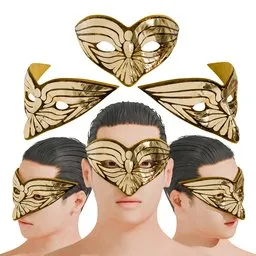 Gold Venetian mascarade song bird mask