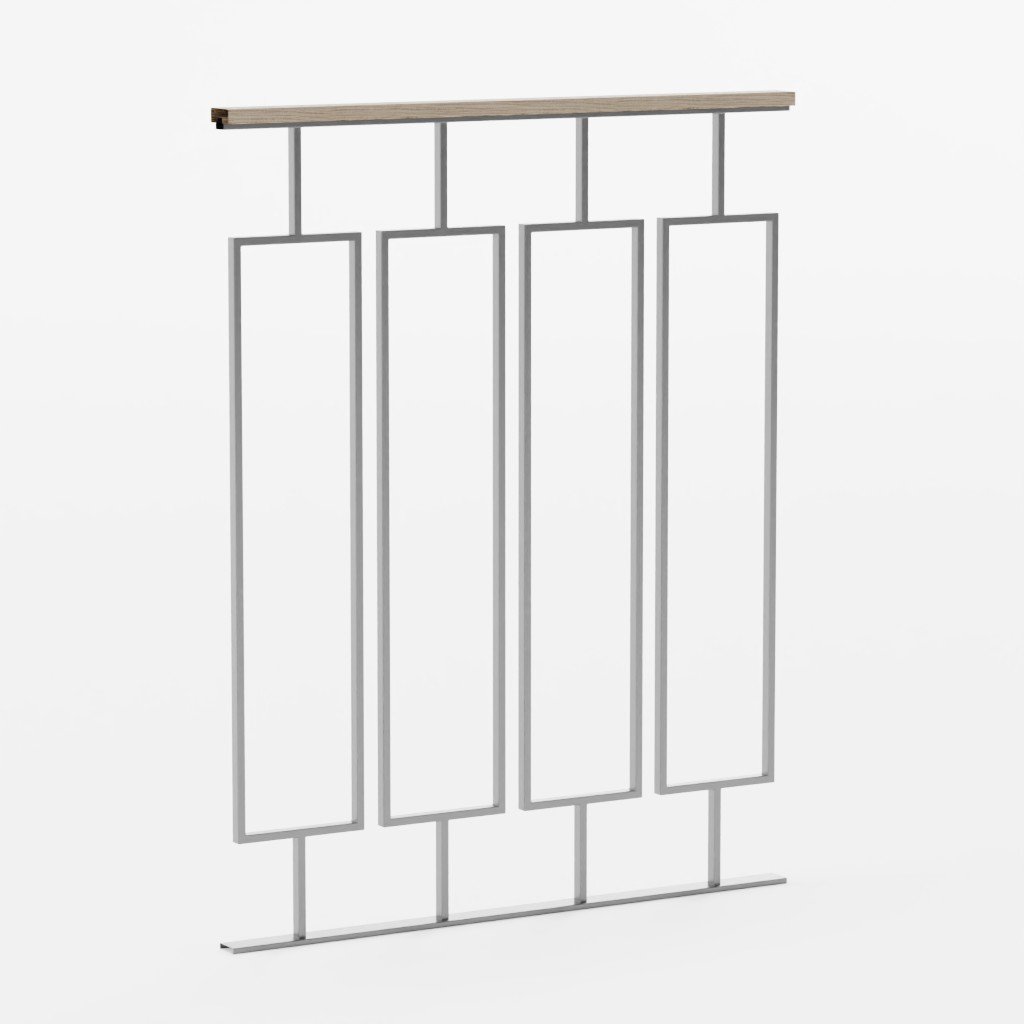 Modern Railing 2 | FREE Architecture models | BlenderKit