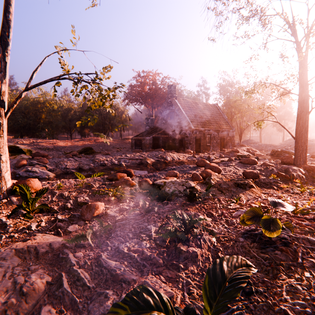 Rustic Cabin in Autumn Forest | Nature scenes | BlenderKit