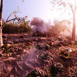 Rustic Cabin in Autumn Forest