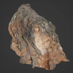 Rugged Rock on Mountain Side